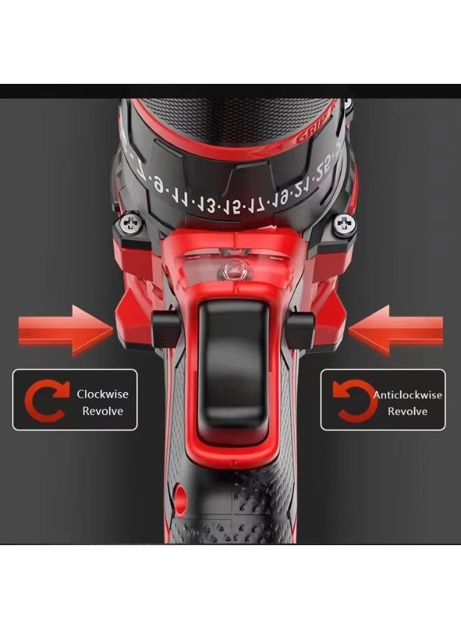 مجموعة مثقاب لاسلكي قابل لإعادة الشحن بجهد 48 فولت احترافية | مع بطاريتين | أداة كهربائية احترافية - Image 3