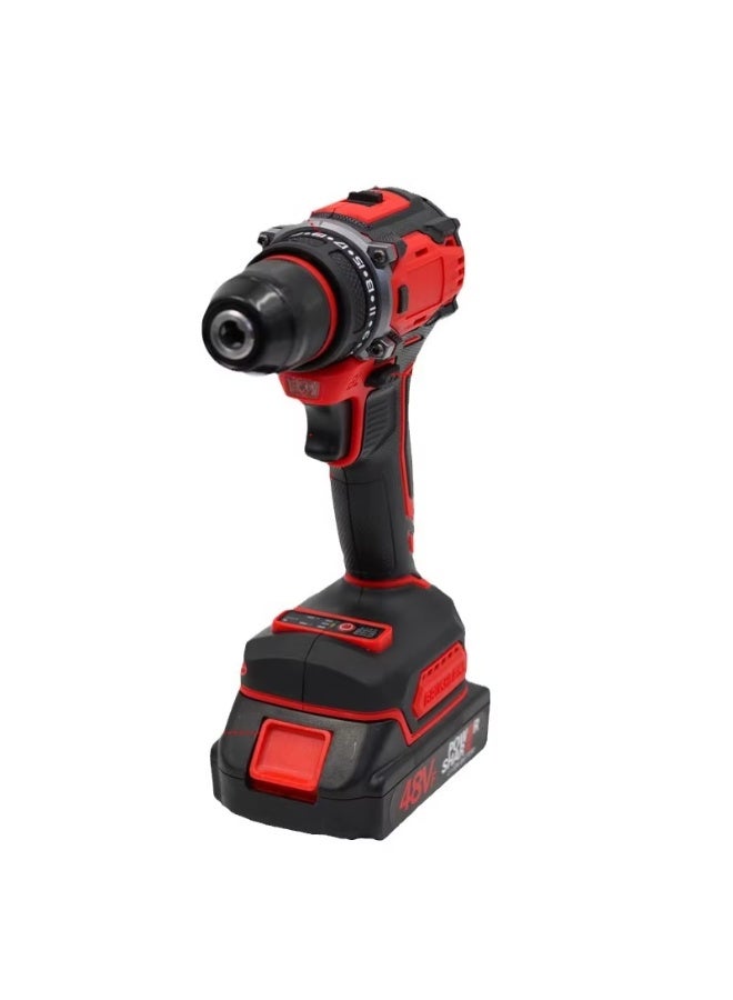 مجموعة مثقاب لاسلكي قابل لإعادة الشحن بجهد 48 فولت احترافية | مع بطاريتين | أداة كهربائية احترافية - Image 2