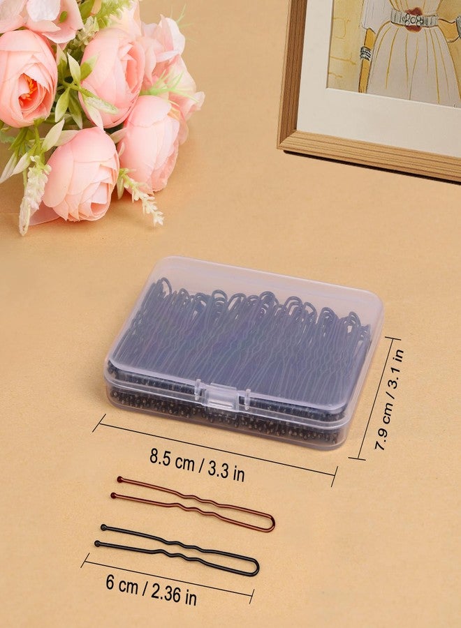 TsMADDTs Hair Pins, 2.4IN 50PCS Brown and 50PCS Balck U Shaped Hair Pins for Women, Ballet Bun Hairstyles with Storage Box - Image 2