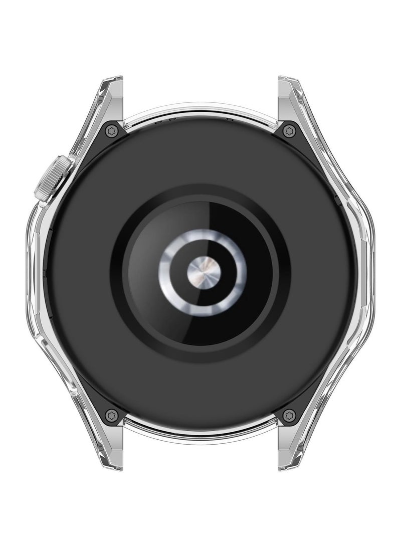 Protective Case for HUAWEI WATCH GT 4 46mm All-around Anti Scratch Shockproof Hard PC Full Cover Tempered Glass Case Compatible with Huawei Watch GT4 46mm,Silver - Image 4