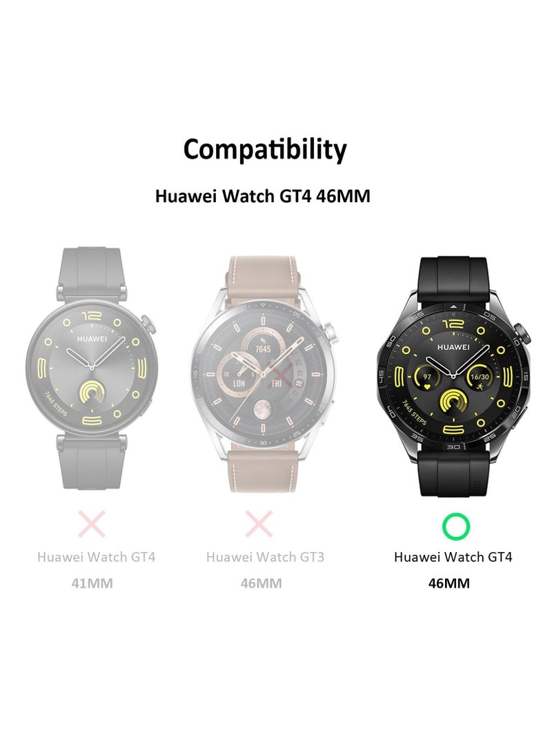Protective Case for HUAWEI WATCH GT 4 46mm All-around Anti Scratch Shockproof Hard PC Full Cover Tempered Glass Case Compatible with Huawei Watch GT4 46mm,Silver - Image 2