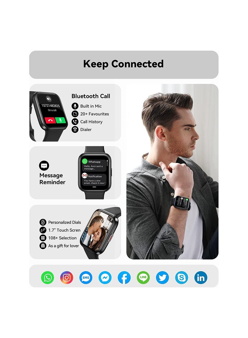Smart Watch, Men/Women Smartwatches for iPhone Android Phones, Alexa Built-in, Answer/Make Calls, 1.7'Fitness Watch with Heart Rate Sleep Monitor 60 Sports IP68 Waterproof Activity Trackers  - Image 2
