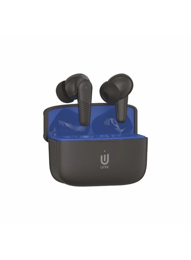 Unix A2 QUA Wireless Airbuds | TWS Earbuds with 13mm Drivers | ENC Noise Cancellation for Clear Calls | Up to 38Hrs Playtime | Bluetooth v5.4 Auto-Connect | Deep Bass & Low Latency Audio | Black - Image 1