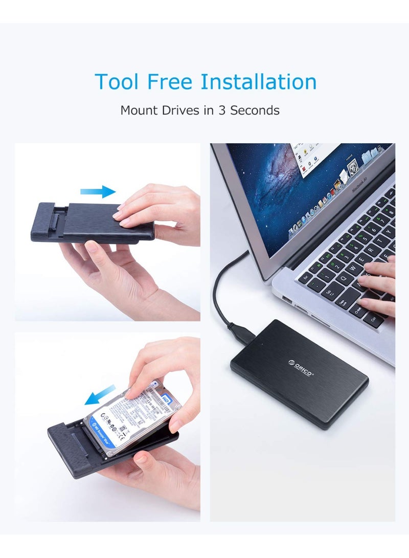 Orico ORICO 2.5 inch External Hard Drive Enclosure USB 3.0 to SATA III for 7mm and 9.5mm SATA HDD SSD 25PW1-U3 + 2189U3  - Image 5