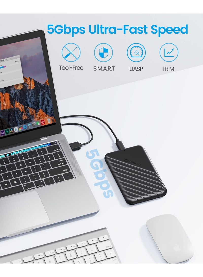 Orico ORICO 2.5 inch External Hard Drive Enclosure USB 3.0 to SATA III for 7mm and 9.5mm SATA HDD SSD 25PW1-U3 + 2189U3  - Image 2