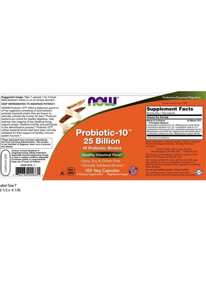 Now Foods Probiotic-10 - 100 Capsules - Image 3