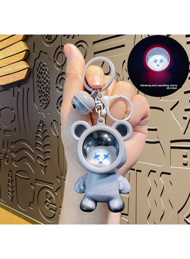 Luminous Backpack Keychain Trendy Lighted Luminous Starry Sky Astronaut Glossy Doll Car Keychain Small Gift 