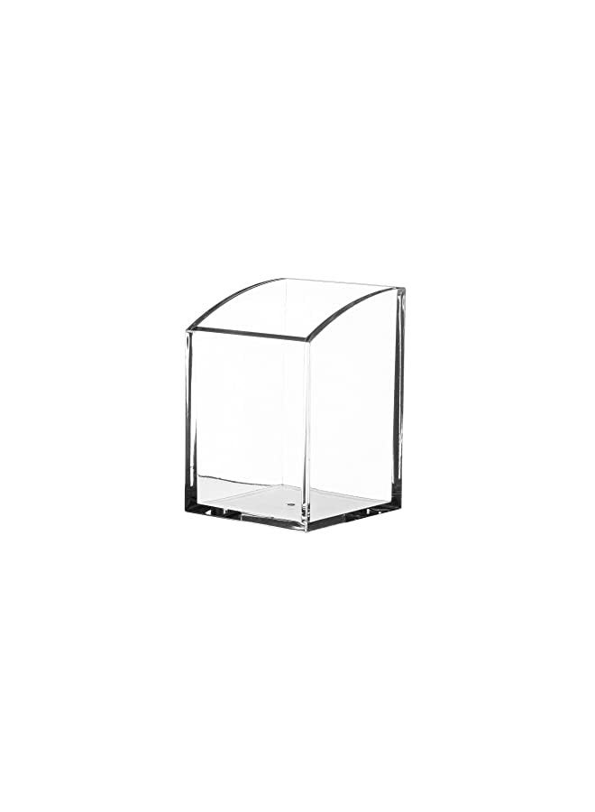 Kantek Clear Acrylic Pen Cup, 2.8" x 2.8" x 4", Non-Skid Feet, Pen and Pencil Holder, Easy to See Contents, Office Organizer, Desk Accessory