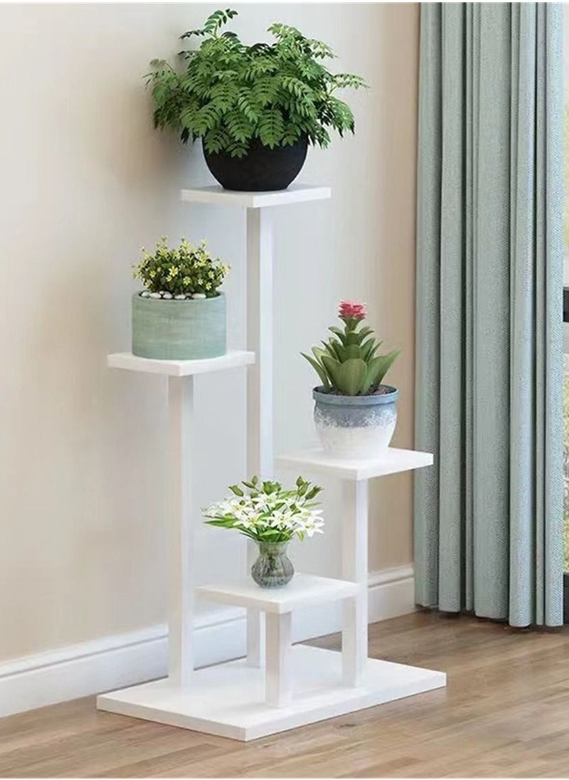 Kutis - Flowers Pot Plant Flower Display Stand Painted Steel White 83 x 35 x 23 Centimeter - Image 1