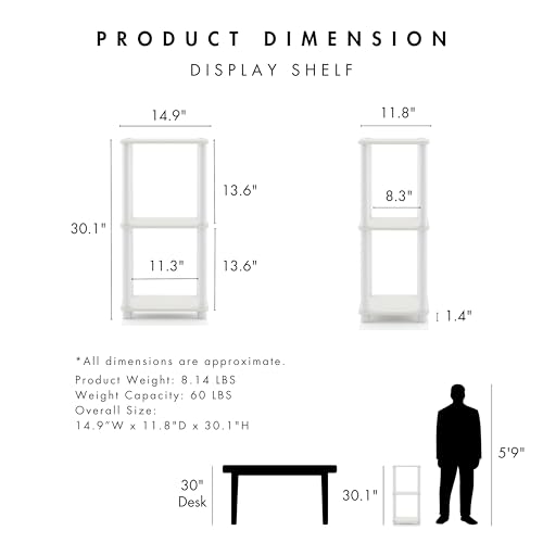 Homes: Inside + Out Apexa Modern 3-Tier Narrow Shelving Units, Collectibles Display Shelves, Easy Assembly Standing Shelf, Home Storage Organizer for Living Room, Bedroom, Office, White - Image 4
