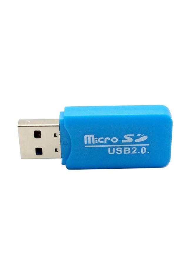 قارىء كارت ميموري صغير USB 2.0 عالي السرعة لون ازرق