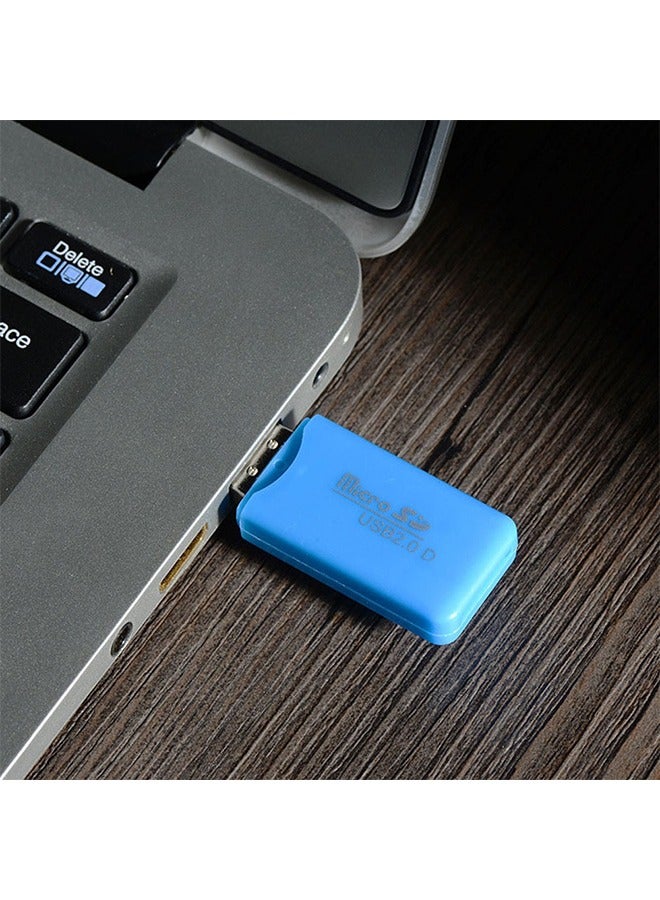 قارىء كارت ميموري صغير USB 2.0 عالي السرعة لون ازرق