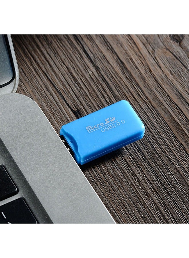 قارىء كارت ميموري صغير USB 2.0 عالي السرعة لون ازرق