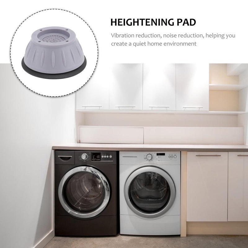Non Slip Anti Vibration Washing Machine Feet Pads Grey Heightening Furniture Support Blocks - Image 3