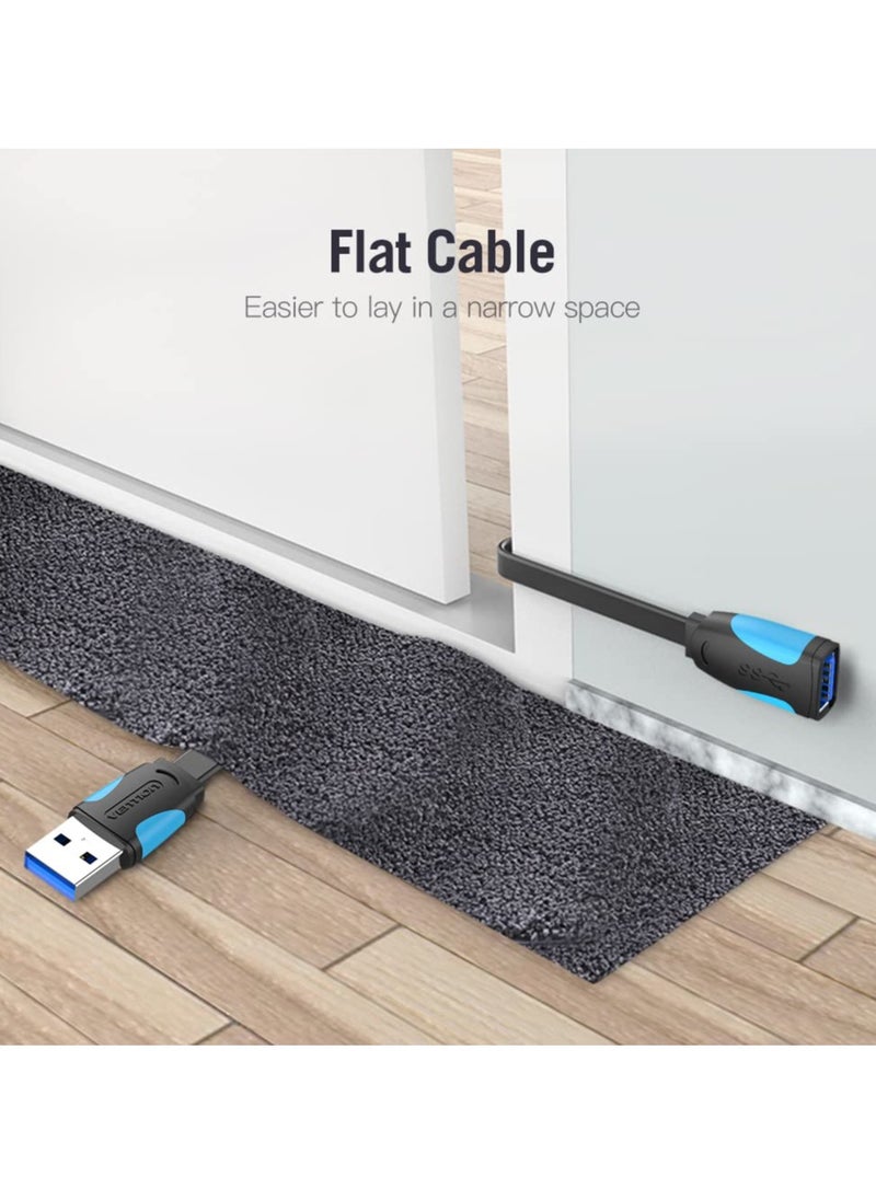 VENTION - Flat Usb 3.0 Tinned Copper Cable Super Speed Up to 5 Gbps Transmission Usb3.0 Extension 1 Meter - Image 1