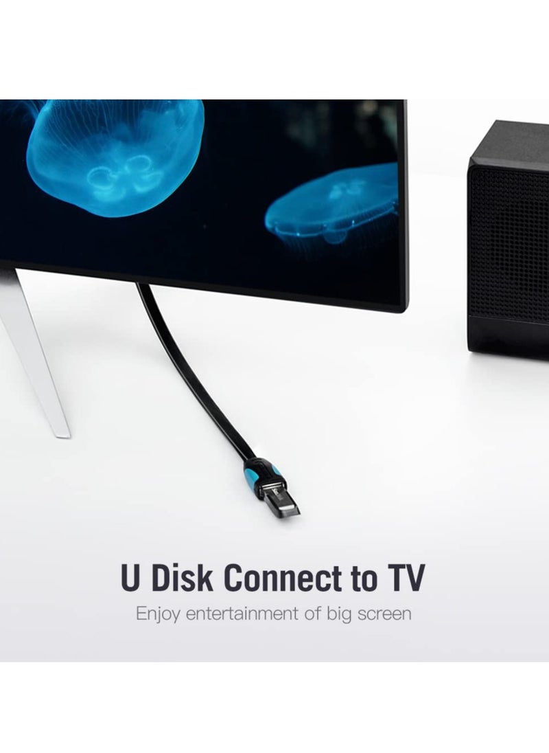 VENTION - Flat Usb 3.0 Tinned Copper Cable Super Speed Up to 5 Gbps Transmission Usb3.0 Extension 1 Meter - Image 1