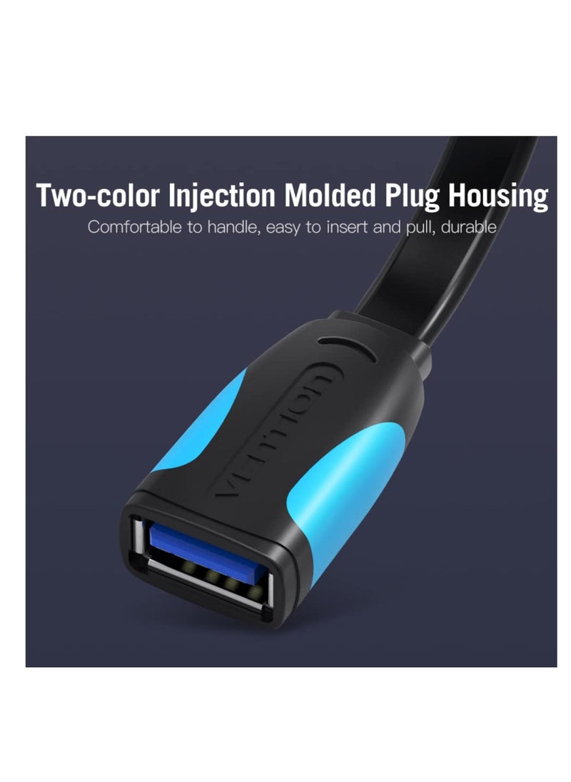 VENTION - Flat Usb 3.0 Tinned Copper Cable Super Speed Up to 5 Gbps Transmission Usb3.0 Extension 1 Meter - Image 1