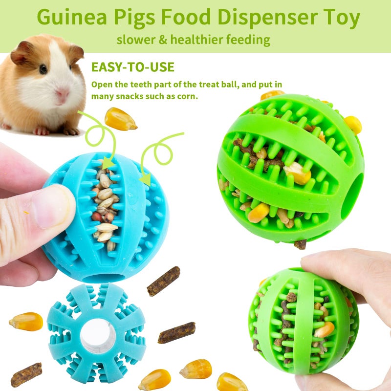 FlidRunest Hamster Foraging Ball Toy Puzzle, 2 PCS Hamster Treat Ball for Teething, Small Animals Slow Feeder, Food Hide Treat Dispensing Snuffle Game Interactive Toy for Guinea Pig, Rat - Image 2
