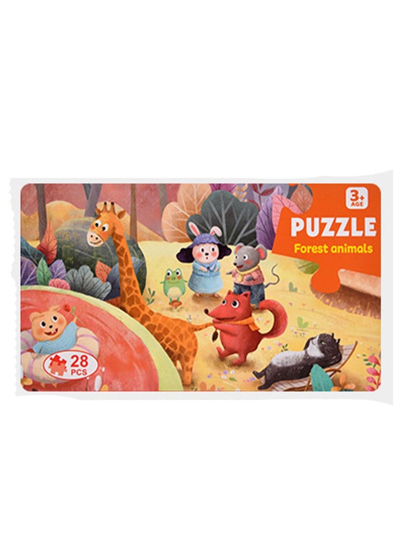 Jungle Animals 28-Piece Mini Puzzle – Fun Educational Puzzle for Kids – 15x26cm Completed Size - Image 2