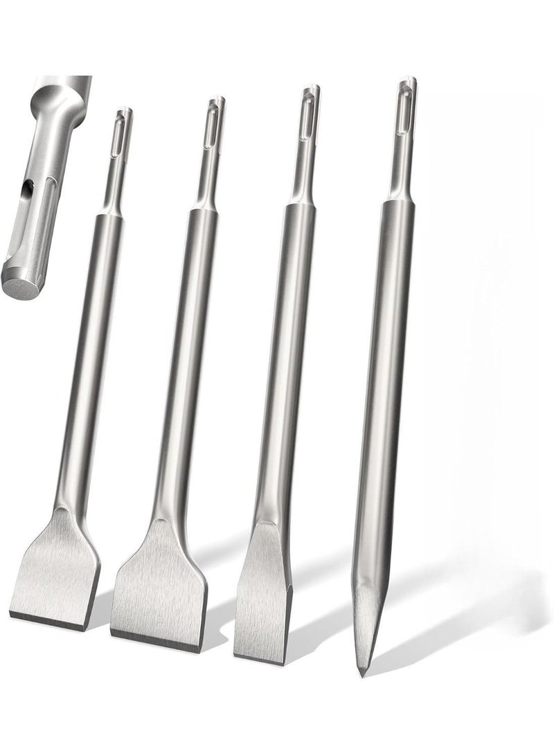 LAMAY 4 Pcs Chisel Set, Stone Splitter Tools Tile Chisel, Storage Case Rotary Hammer Dril Bit Wedge For Masonry Concrete Brick Stone Volcanic Rocks - Image 1