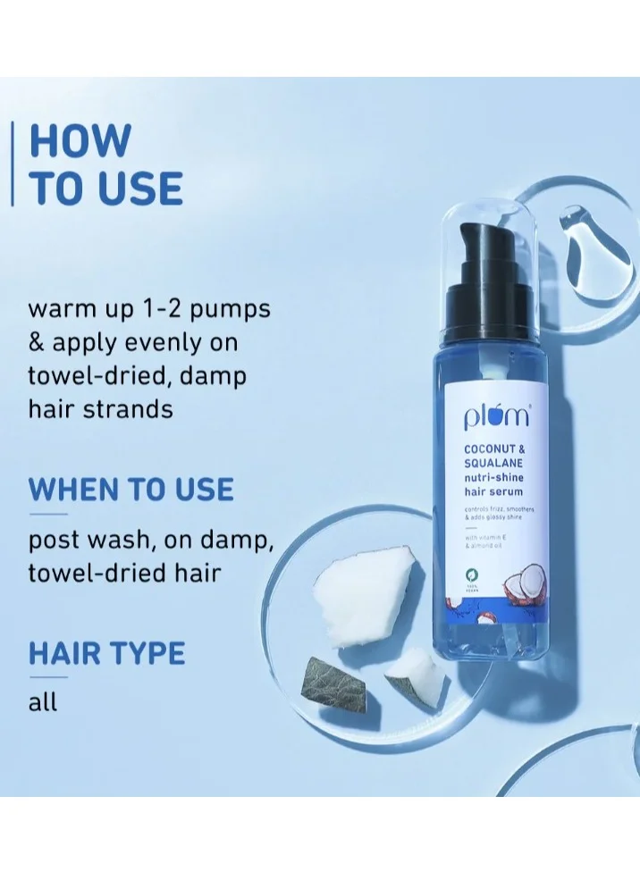 Plum  Plum Coconut Nutri-Shine Hair Serum For Smooth, Shiny Hair (75ml) for Women | Best Price UAE