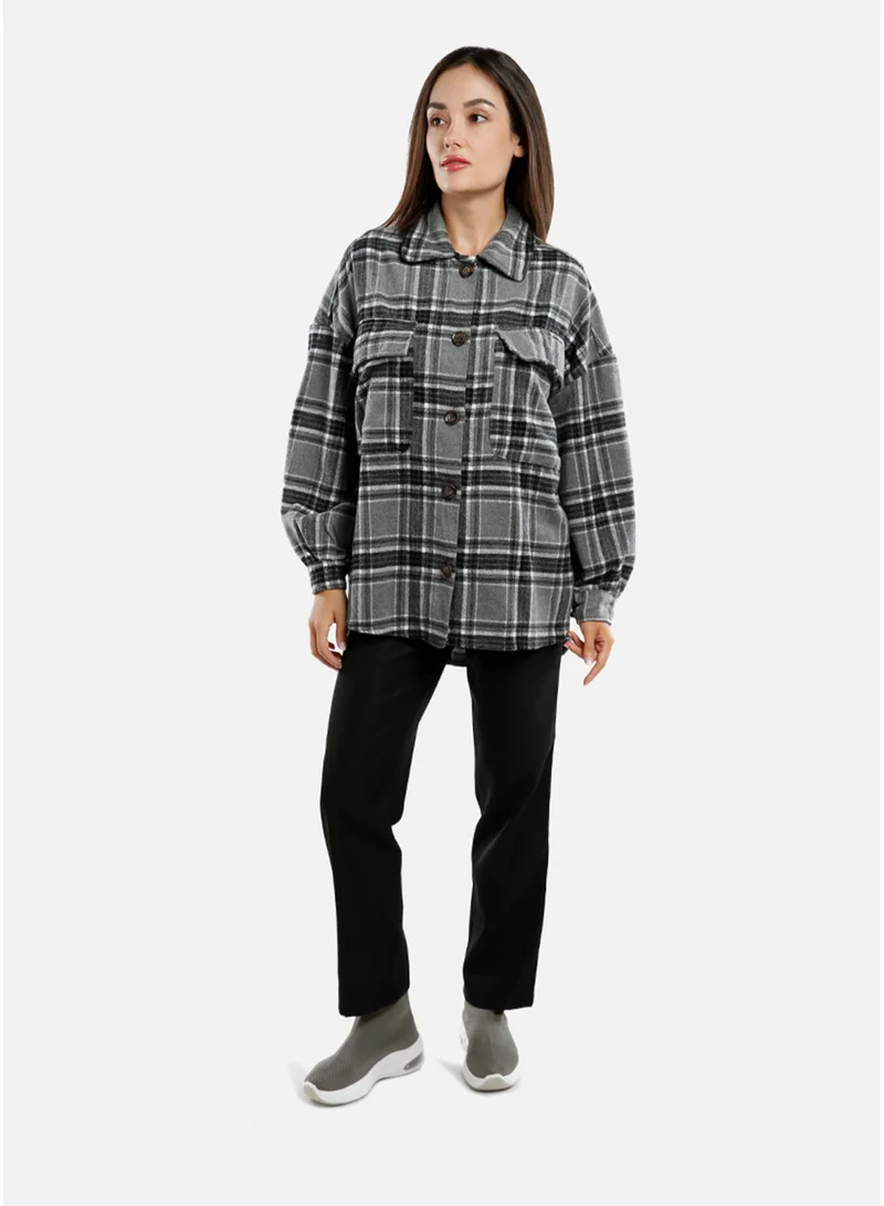 London Rag London Rag Oversized Flannel Plaid Shirt
