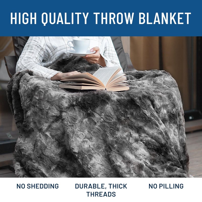 Everlasting Comfort Faux Fur Throw Blanket - Soft, Fluffy, Fuzzy, Plush, Thick, Minky Throws - Image 4