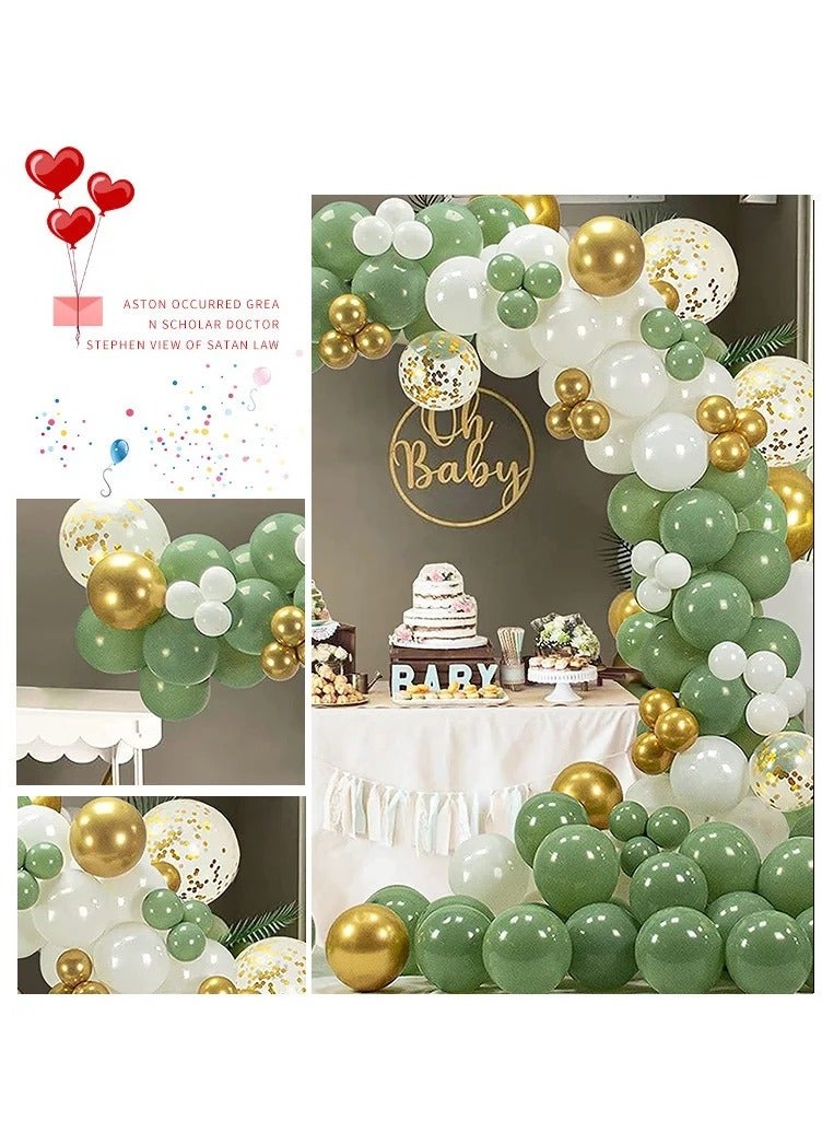152pcs Retro Green Balloon Garland Set for Wedding Decoration Photo Props - Image 2
