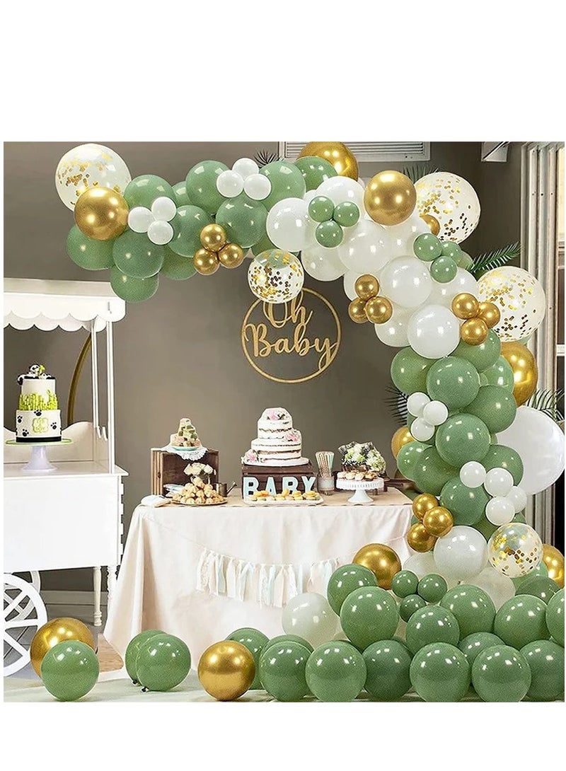152pcs Retro Green Balloon Garland Set for Wedding Decoration Photo Props - Image 1