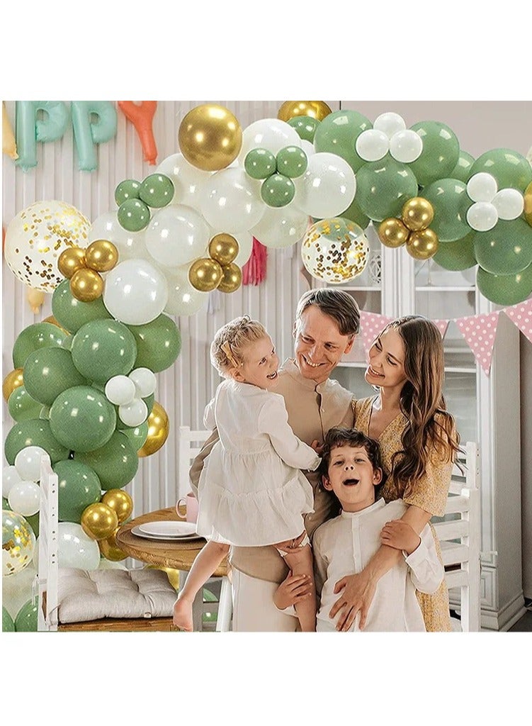 152pcs Retro Green Balloon Garland Set for Wedding Decoration Photo Props - Image 3