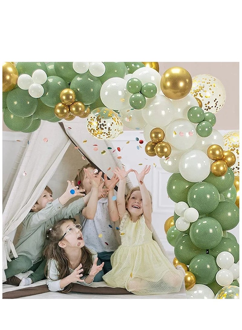 152pcs Retro Green Balloon Garland Set for Wedding Decoration Photo Props - Image 4