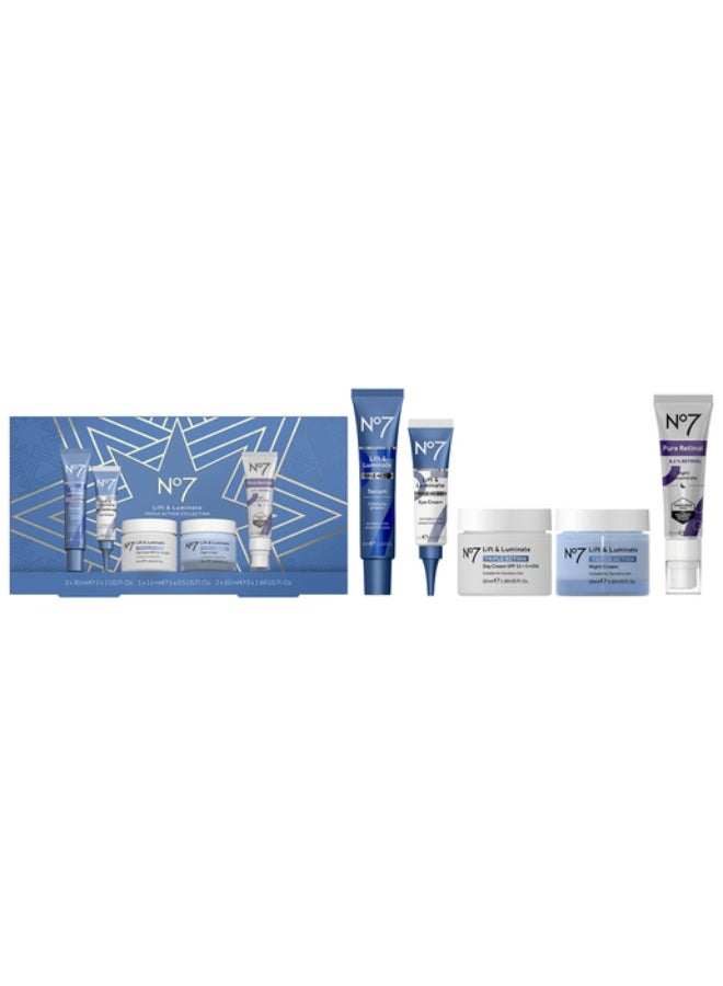 Boots No.7 No7 Lift & Luminate TRIPLE ACTION Complete Retinol Regime Gift Set of 5 - Image 2