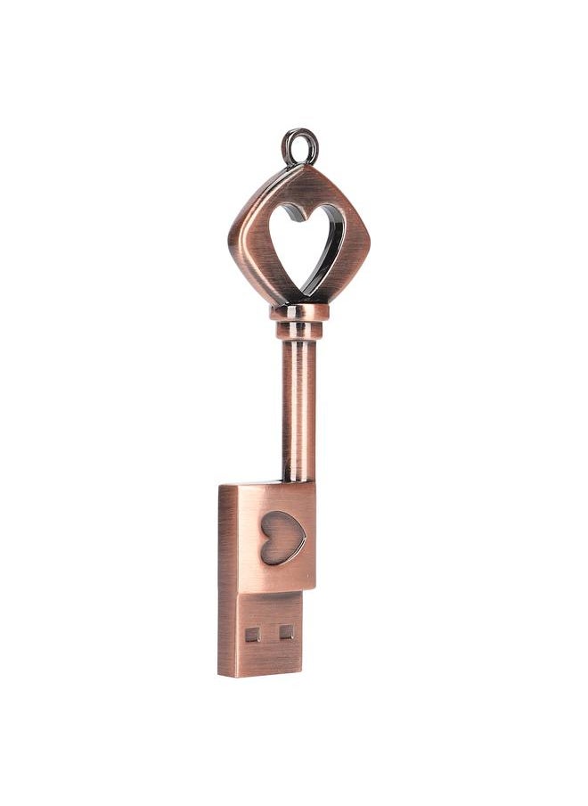 Thoraya USB Flash Memory Stick High Speed Flash Drive Flash Drive Vintage Metal Love Heart Key Shape Thumb Drive 16GB  - Image 2