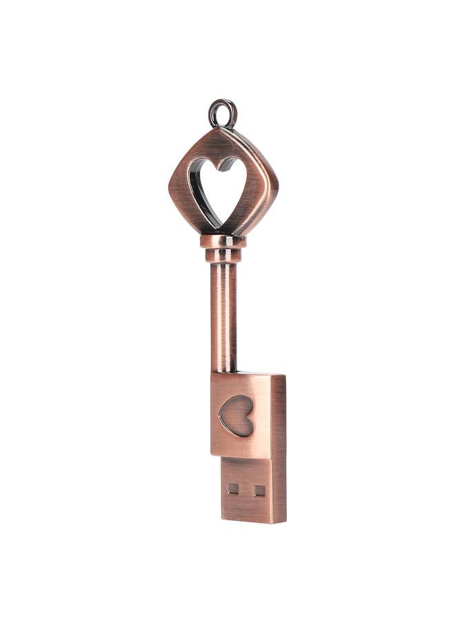 Thoraya USB Flash Memory Stick High Speed Flash Drive Flash Drive Vintage Metal Love Heart Key Shape Thumb Drive 16GB  - Image 3