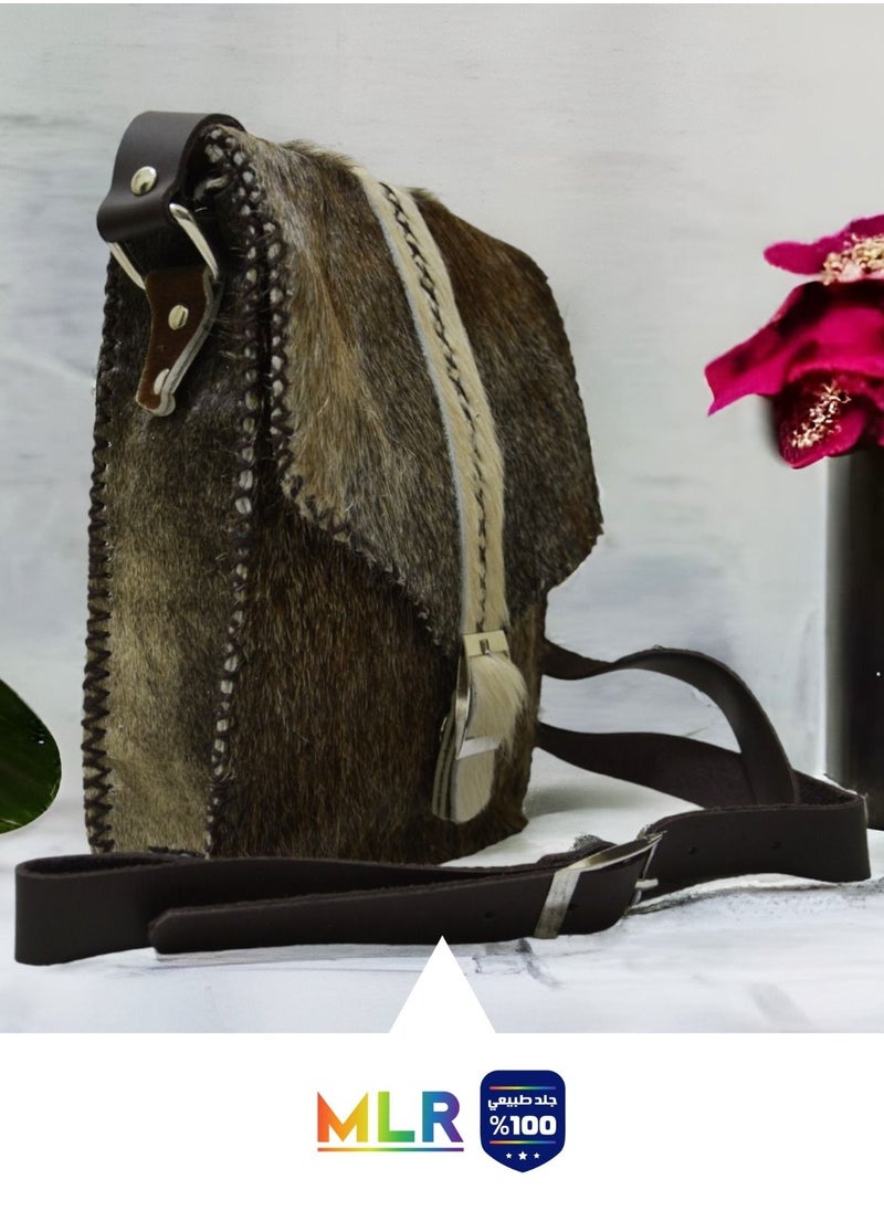 MLR - Handmade natural sheep fur bag for women, handmade, genuine leather - Image 1