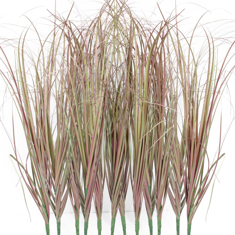 LUZOGA 12Pcs Artificial Grass Plants Faux Shrubs Wheat Grass Artificial Tall Grass Fake Plants for Outdoor DecorArtificial Greenery Stems Weed for Room Indoor Home DecorLight Purple - Image 2