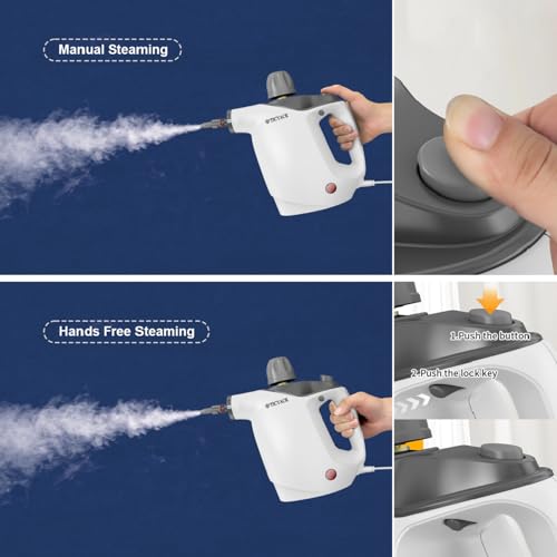 TICYACK Handheld Steam Cleaner, Steam Cleaner with 16 PCS Accessory & Safety Lock, 500ML Capacity, Multi-Surface Deep Cleaning for Home, Car, Bathroom, Grout, Floor, Window (White) - Image 4