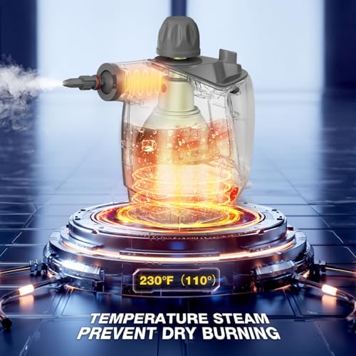 TICYACK Handheld Steam Cleaner, Steam Cleaner with 16 PCS Accessory & Safety Lock, 500ML Capacity, Multi-Surface Deep Cleaning for Home, Car, Bathroom, Grout, Floor, Window (White) - Image 2
