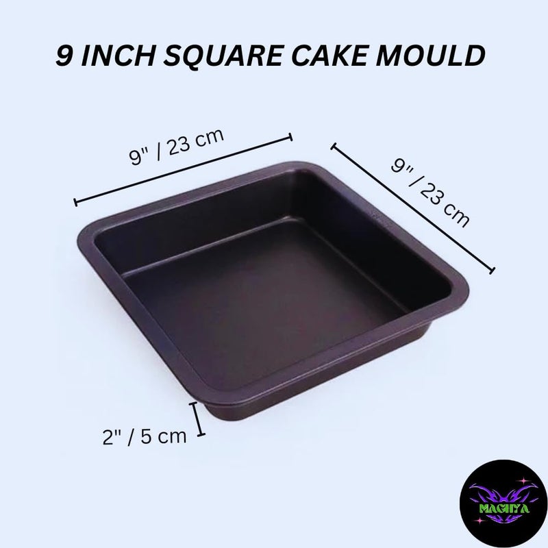 Maghya Carbon Steel Square Cake Mould with 3 Piece Palette Knife Set | Non-Stick Baking Pan & Spatula Set for Cake Decorating Combo (Square Mould & Palette Knife(3 Set)) - Image 4