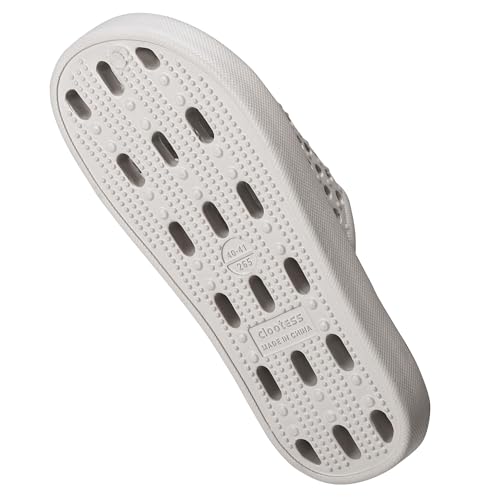 clootess Shower Shoes Slide for Men and Women Holes Bath Slipper Bathroom Sandal Pool Gym College Dorm Non-Slip Grey 40.41 - Image 3