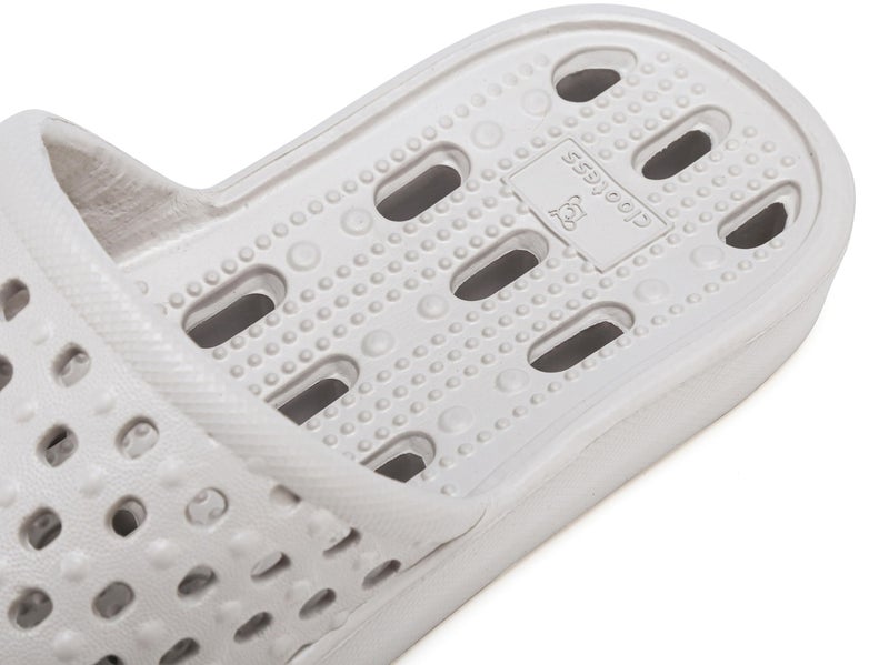clootess Shower Shoes Slide for Men and Women Holes Bath Slipper Bathroom Sandal Pool Gym College Dorm Non-Slip Grey 40.41 - Image 4