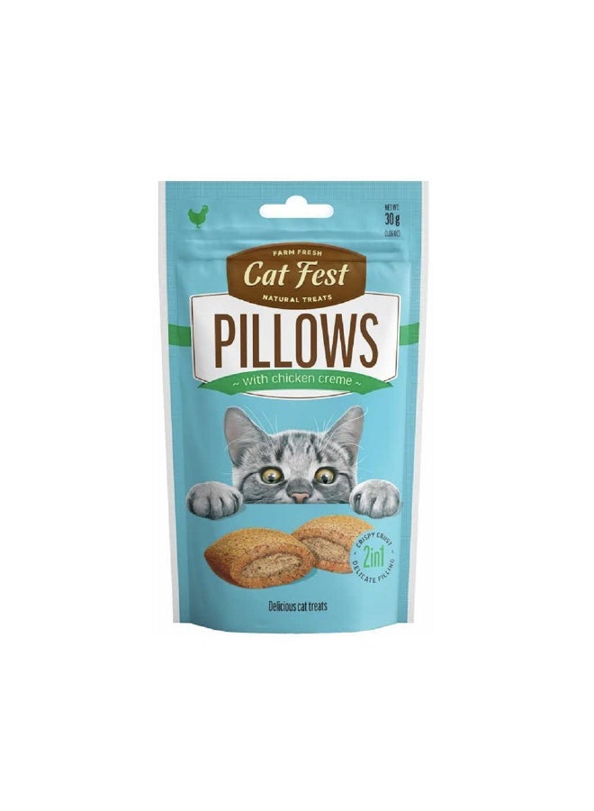 Cat Fest Pillows with Chicken Cream Cat Treats - 30g