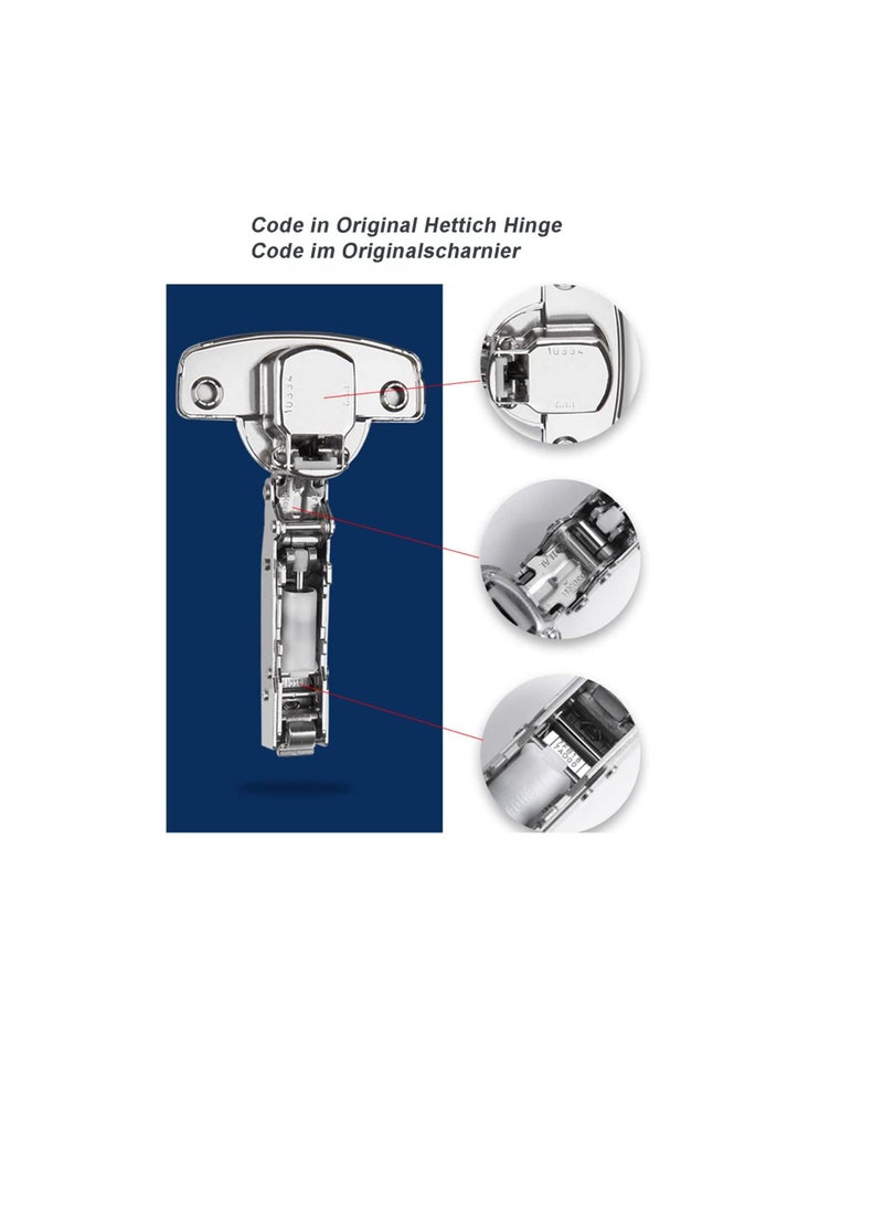 Hettich - Hettich Sensys 8645i TH52 110 Degree Standard Hinge with Self Closing Mechanism Kitchen Cabinet Cupboard Door Inset Hinges 9071207 Soft Slow Close Fast Assembly Buffering Hinge Germany Brand Pack of 2 - Image 1