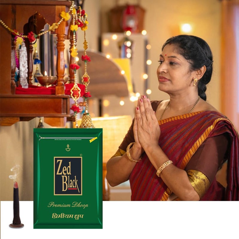 Zed Black Parfum Dhoop Big Batti in Family Zipper Packing Incense Dhoop | Combo Assorted Dhoop - Pack of 4 - Image 3