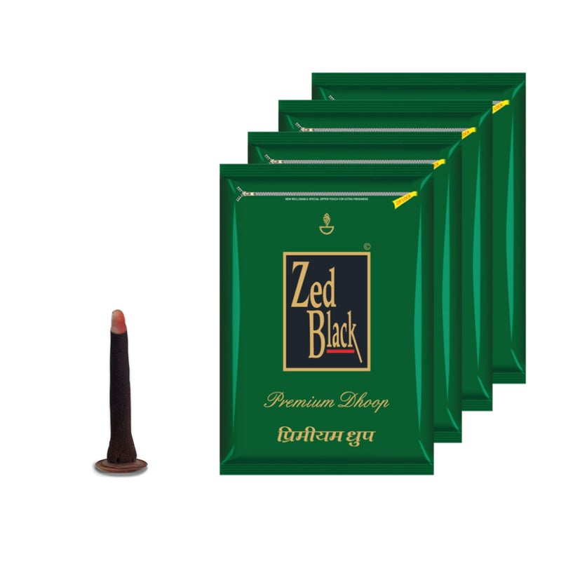 Zed Black Parfum Dhoop Big Batti in Family Zipper Packing Incense Dhoop | Combo Assorted Dhoop - Pack of 4 - Image 1
