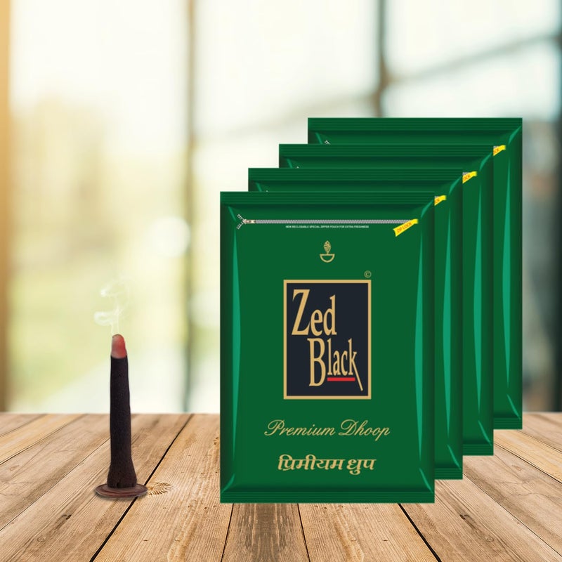 Zed Black Parfum Dhoop Big Batti in Family Zipper Packing Incense Dhoop | Combo Assorted Dhoop - Pack of 4 - Image 2