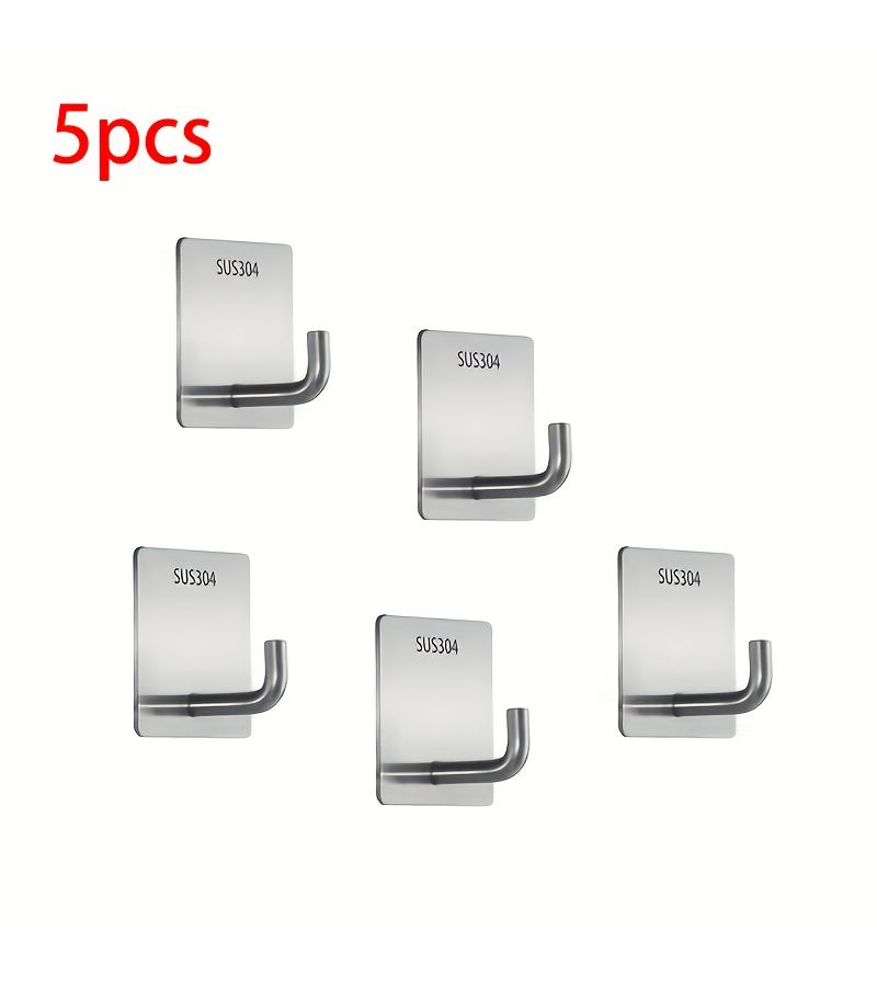 Stainless Steel Sticky Hooks 12 Pack Heavy Duty Multi Purpose Kitchen Wall Decor - Image 1