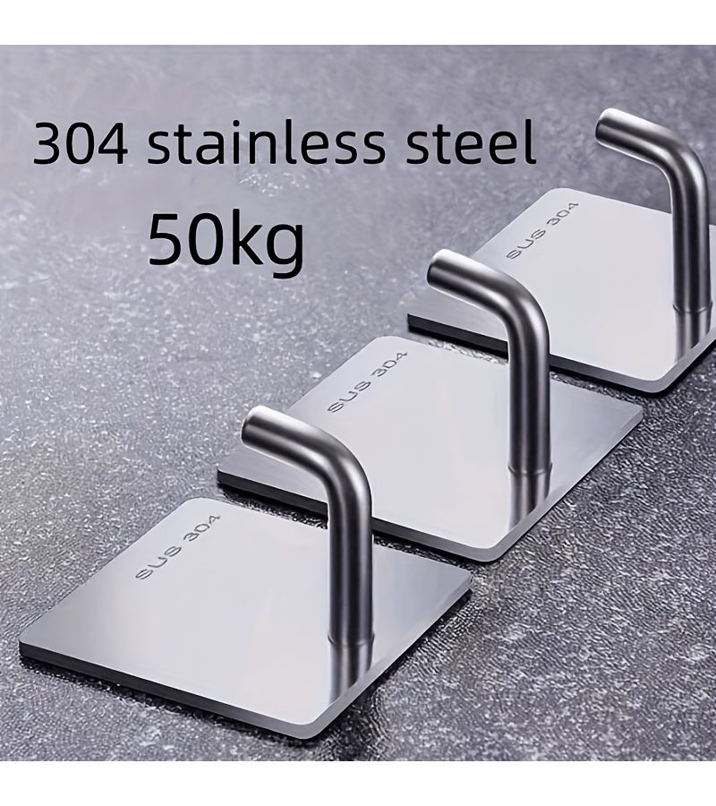 Stainless Steel Sticky Hooks 12 Pack Heavy Duty Multi Purpose Kitchen Wall Decor - Image 4