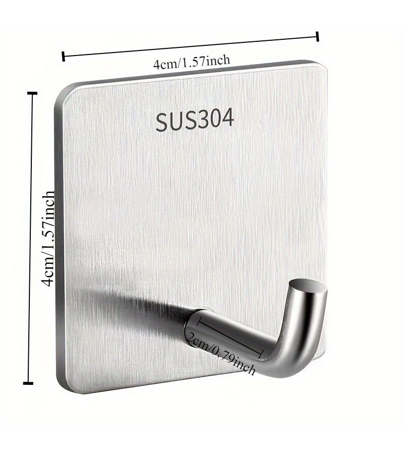 Stainless Steel Sticky Hooks 12 Pack Heavy Duty Multi Purpose Kitchen Wall Decor - Image 3