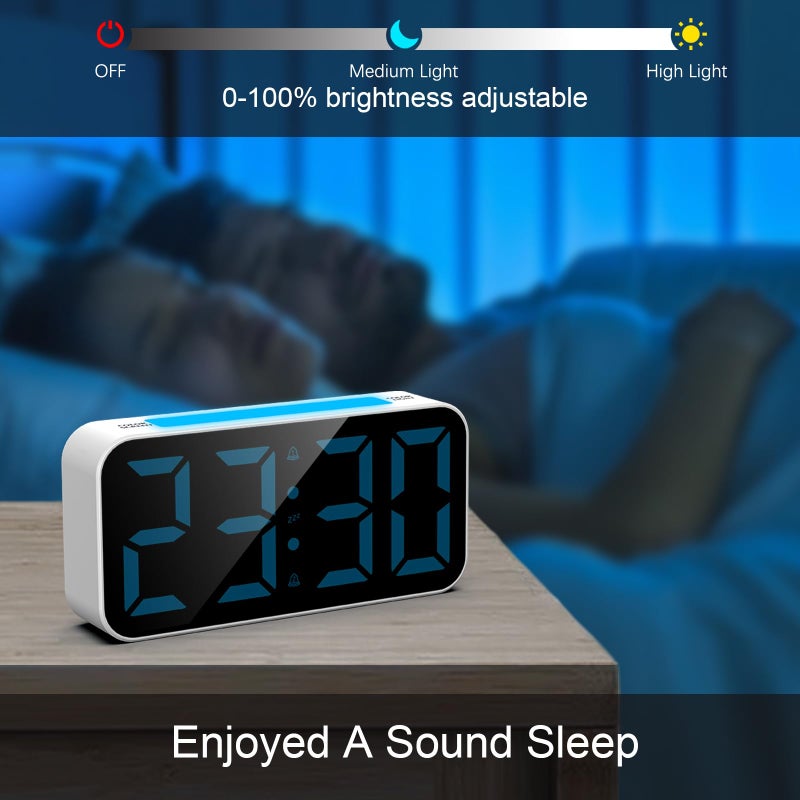 Topski Loud Alarm Clocks for Bedrooms Heavy Sleepers, Digital Bedside Clock with Night Light, Large Display, Dual Alarm, Snooze, Dimmable for Kids Teens Boys Girls - Image 3